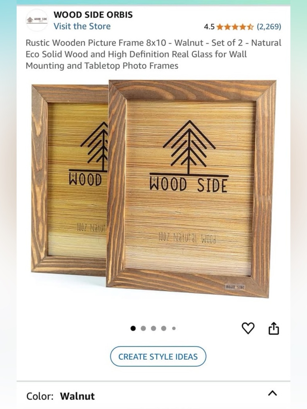 Walnut Rustic Picture Frame -
